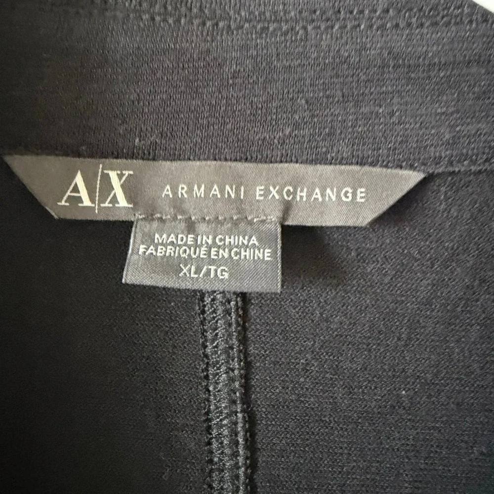 Armani Exchange Blazer Womens XL Black 100% Cotton Jersey Knit Single Button